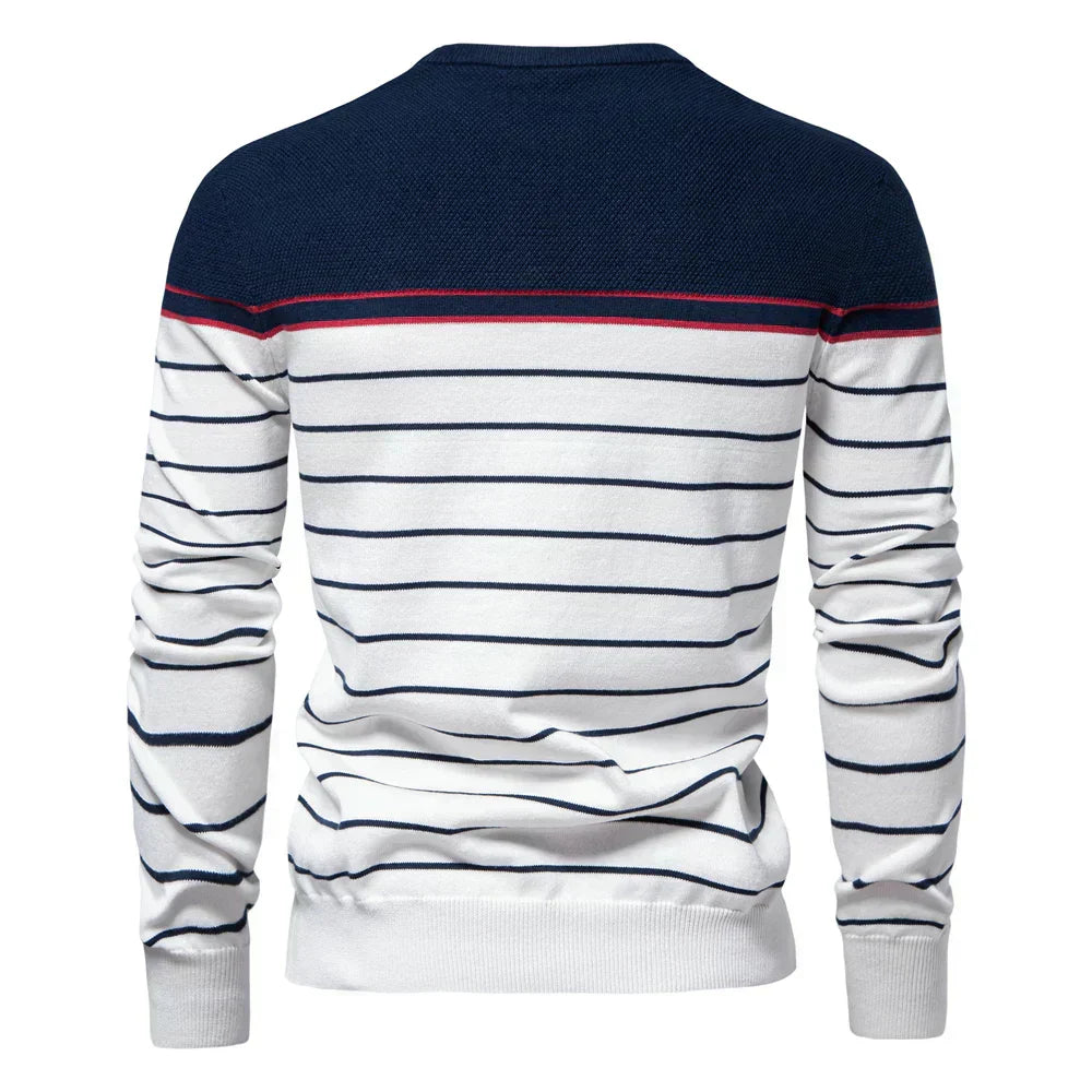 Adrien™ | Pull Rayé Marin
