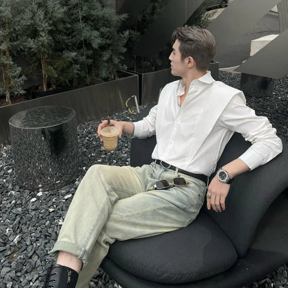 CAMISA HOMBROS ANCHOS ELEGANTE HOMBRE SILAMODA™